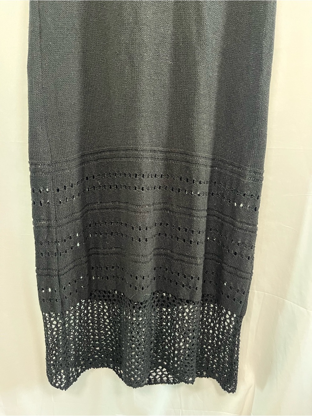 Z supply Callahan black knit crochet midi dress sz m EUC - Picture 11 of 13